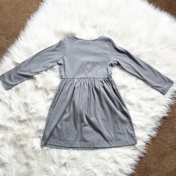 Hanna Andersson NWT Unicorn Appliqué Long Sleeve Dress Dark Heather Gray 6-7 - Picture 5 of 5
